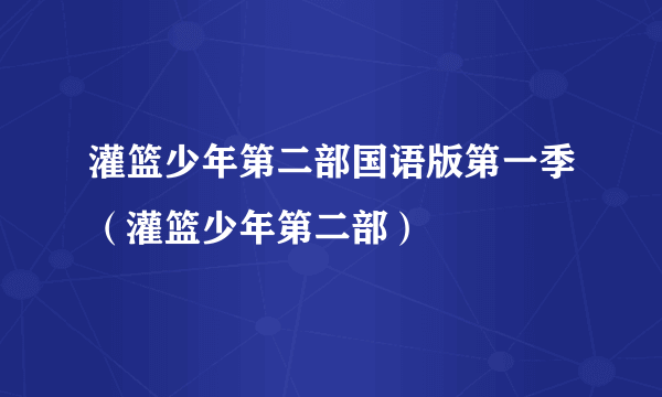 灌篮少年第二部国语版第一季（灌篮少年第二部）