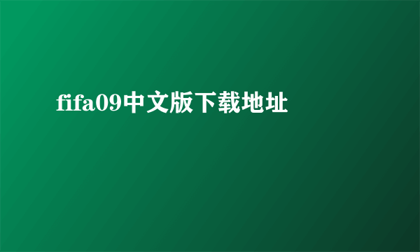 fifa09中文版下载地址