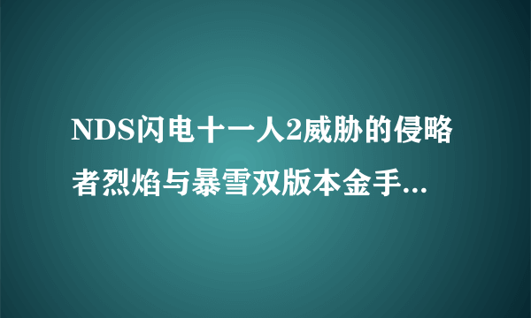 NDS闪电十一人2威胁的侵略者烈焰与暴雪双版本金手指请尽快回复因为很急的