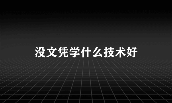 没文凭学什么技术好