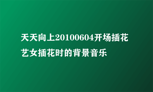 天天向上20100604开场插花艺女插花时的背景音乐