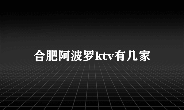 合肥阿波罗ktv有几家