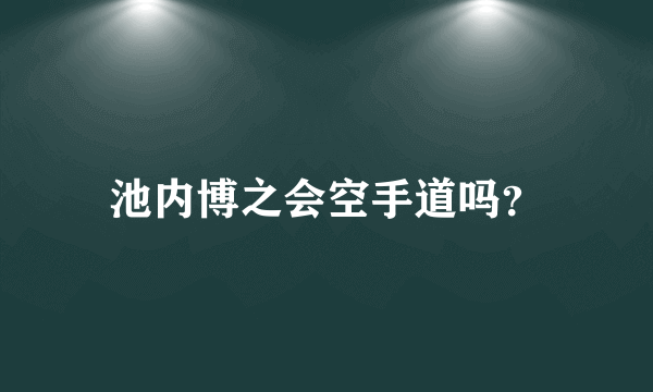 池内博之会空手道吗？