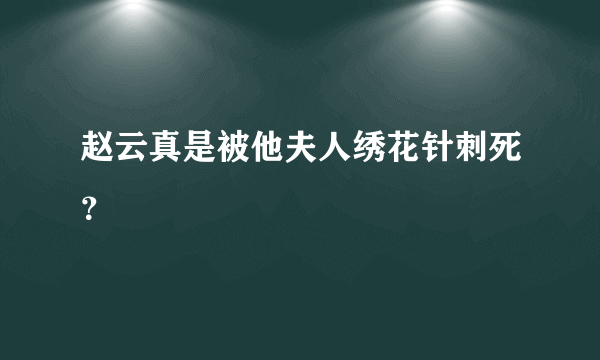 赵云真是被他夫人绣花针刺死？