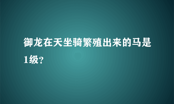 御龙在天坐骑繁殖出来的马是1级？