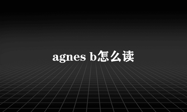 agnes b怎么读