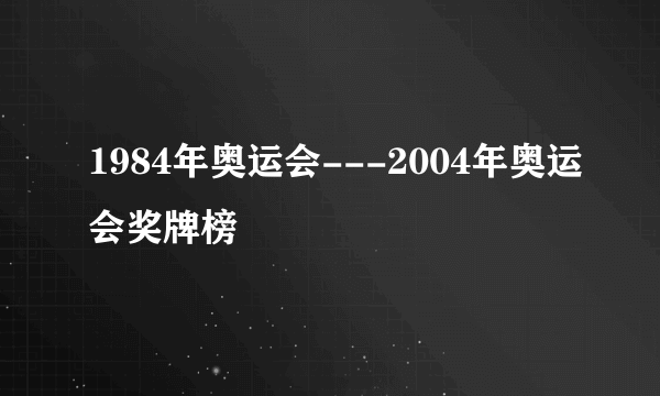 1984年奥运会---2004年奥运会奖牌榜