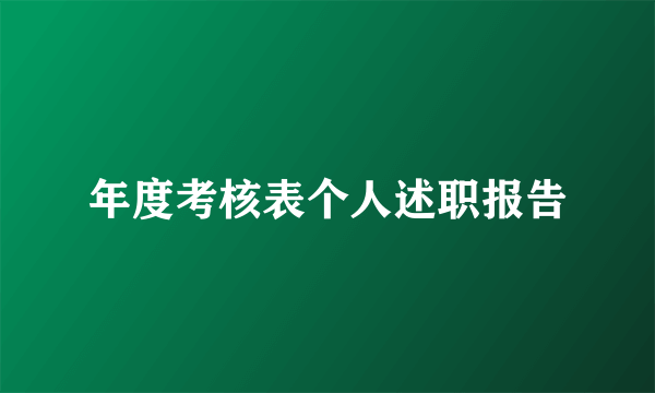 年度考核表个人述职报告