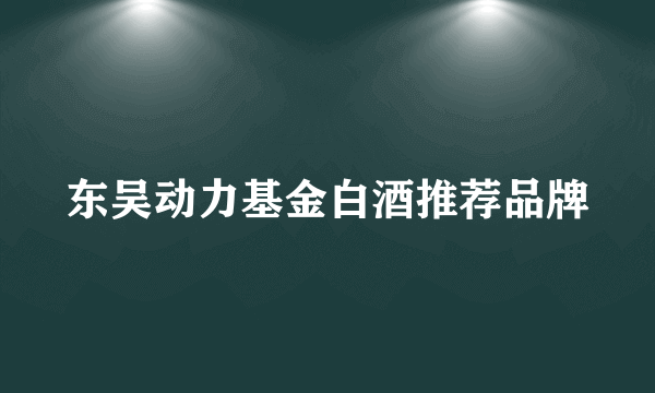 东吴动力基金白酒推荐品牌