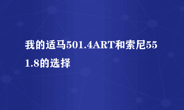 我的适马501.4ART和索尼551.8的选择