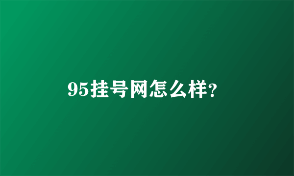 95挂号网怎么样？