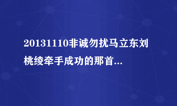 20131110非诚勿扰马立东刘桃绫牵手成功的那首歌曲叫什么