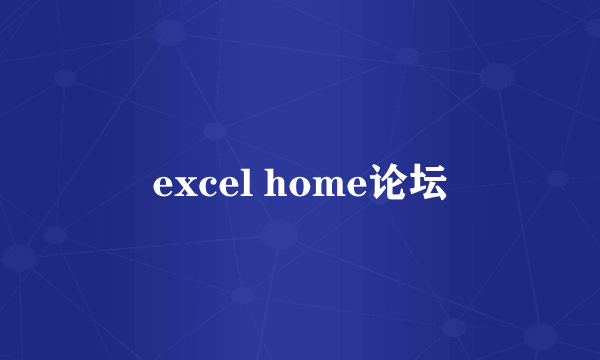 excel home论坛