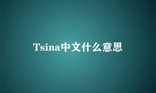 Tsina中文什么意思