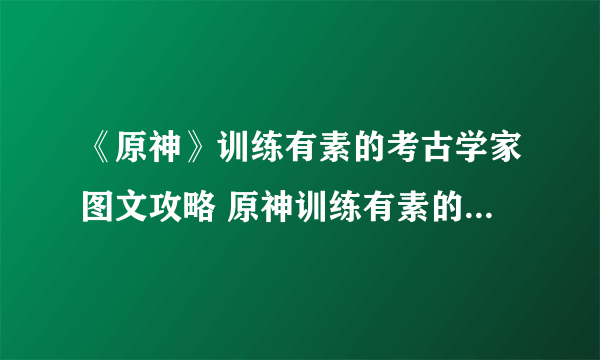 《原神》训练有素的考古学家图文攻略 原神训练有素的考古学家怎么完成