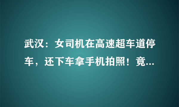 武汉：女司机在高速超车道停车，还下车拿手机拍照！竟然称是“还原”事故现场, 你怎么看？