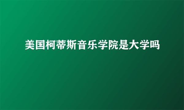 美国柯蒂斯音乐学院是大学吗