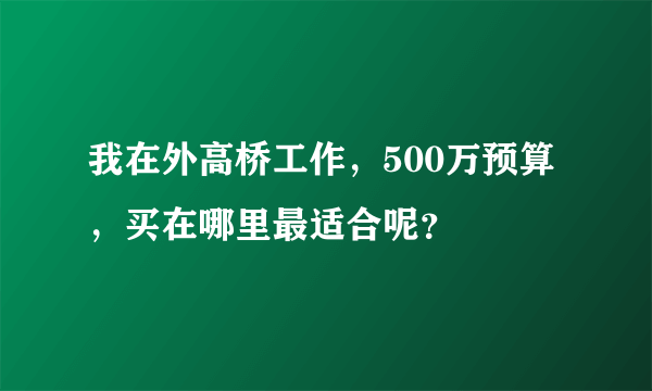 我在外高桥工作，500万预算，买在哪里最适合呢？