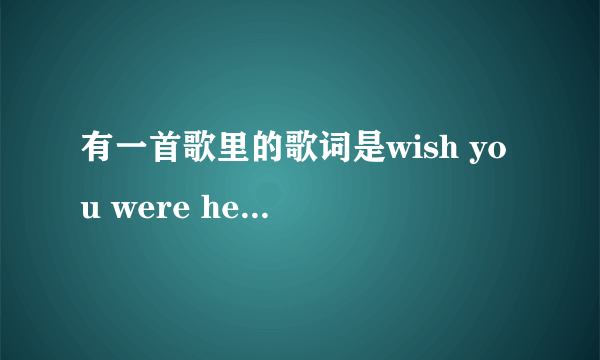 有一首歌里的歌词是wish you were here,不是艾薇儿的