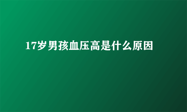 17岁男孩血压高是什么原因