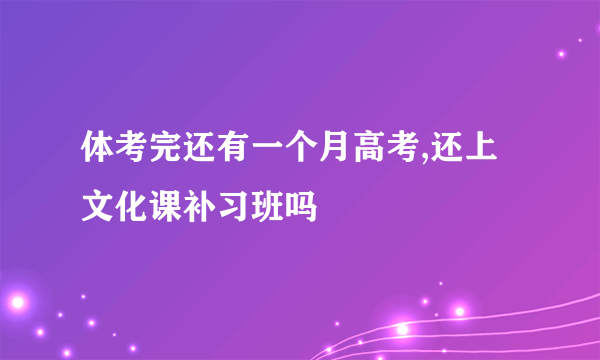 体考完还有一个月高考,还上文化课补习班吗