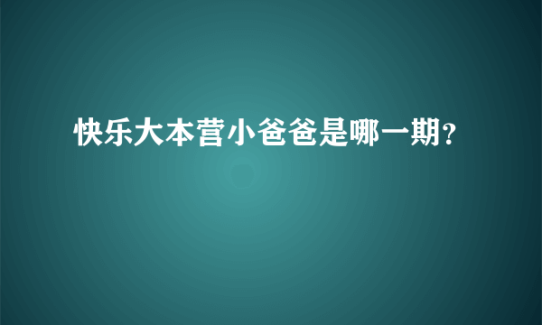 快乐大本营小爸爸是哪一期？