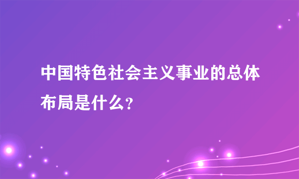 中国特色社会主义事业的总体布局是什么？