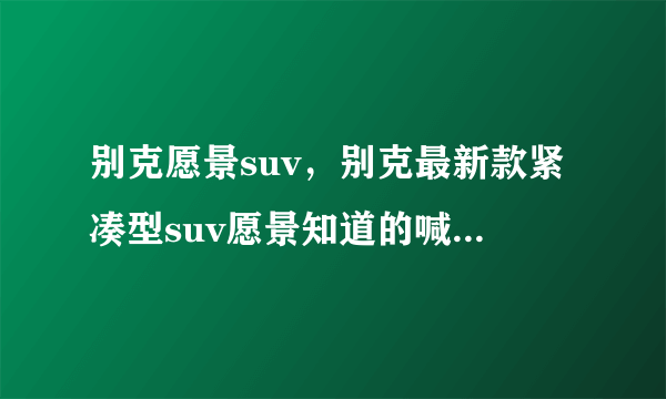 别克愿景suv，别克最新款紧凑型suv愿景知道的喊下一款非常漂亮的SUV请