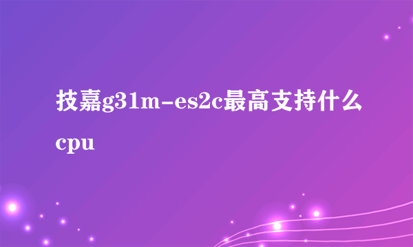 技嘉g31m-es2c最高支持什么cpu