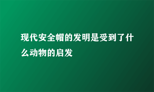 现代安全帽的发明是受到了什么动物的启发