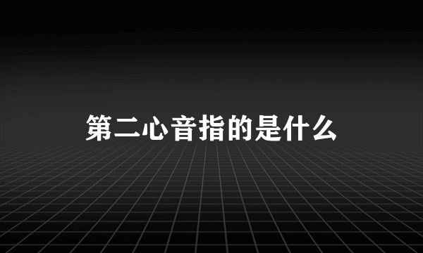 第二心音指的是什么