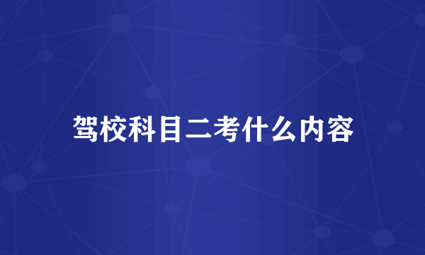 驾校科目二考什么内容