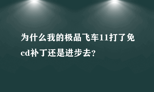 为什么我的极品飞车11打了免cd补丁还是进步去？