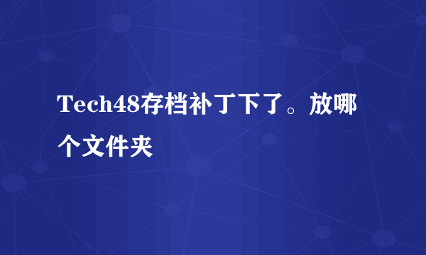 Tech48存档补丁下了。放哪个文件夹