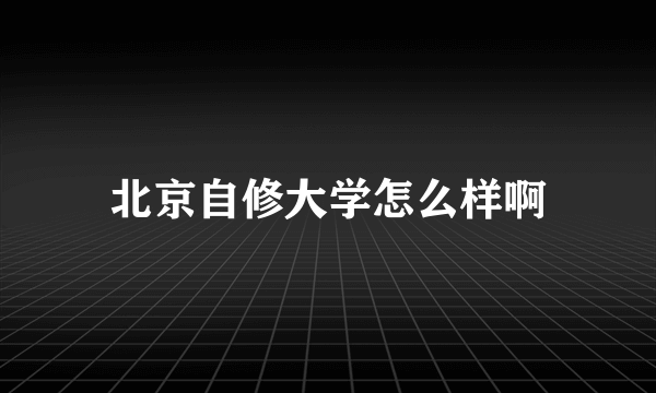 北京自修大学怎么样啊