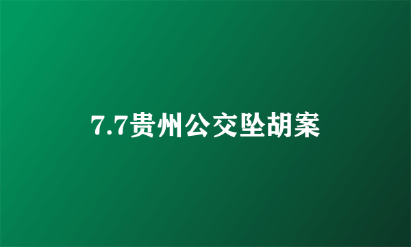 7.7贵州公交坠胡案