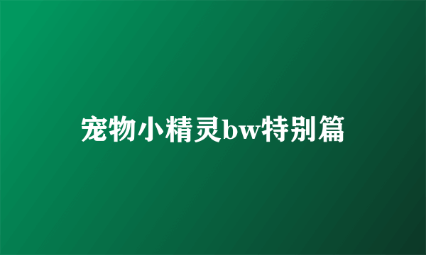 宠物小精灵bw特别篇