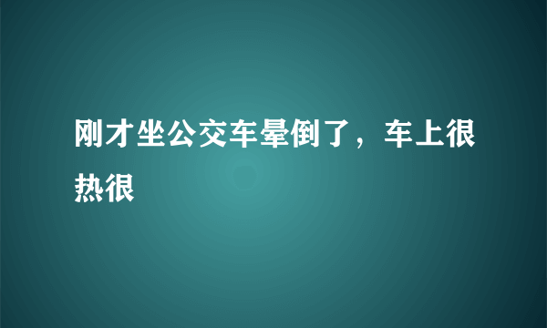 刚才坐公交车晕倒了，车上很热很