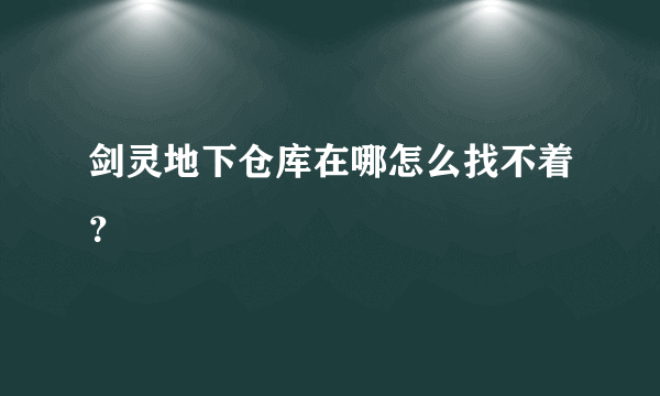 剑灵地下仓库在哪怎么找不着？