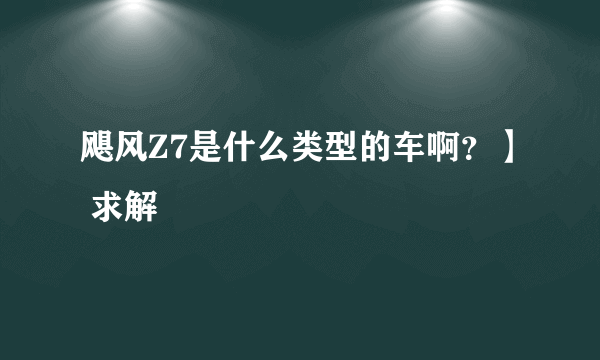 飓风Z7是什么类型的车啊？】 求解