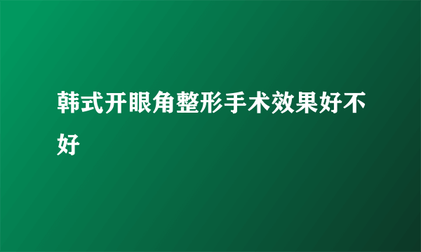 韩式开眼角整形手术效果好不好