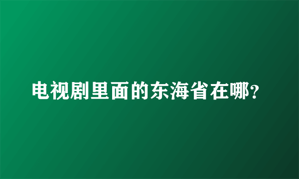 电视剧里面的东海省在哪？