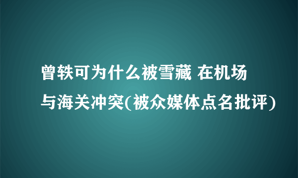 曾轶可为什么被雪藏 在机场与海关冲突(被众媒体点名批评)