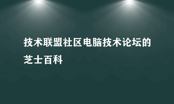 技术联盟社区电脑技术论坛的芝士百科