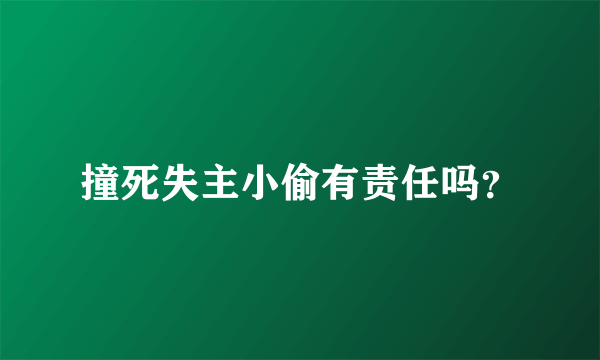 撞死失主小偷有责任吗？