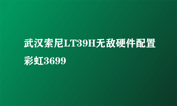 武汉索尼LT39H无敌硬件配置彩虹3699