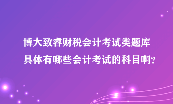 博大致睿财税会计考试类题库具体有哪些会计考试的科目啊？