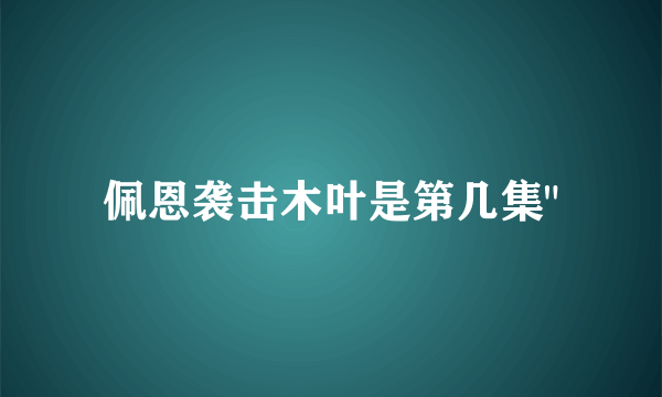 佩恩袭击木叶是第几集