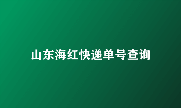 山东海红快递单号查询