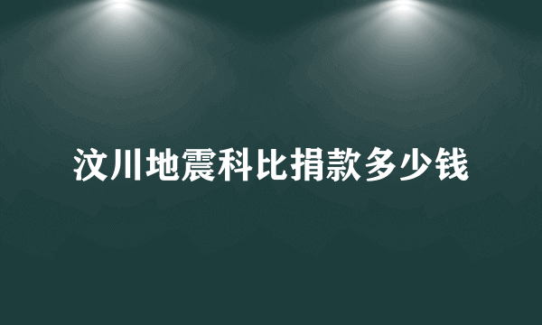 汶川地震科比捐款多少钱